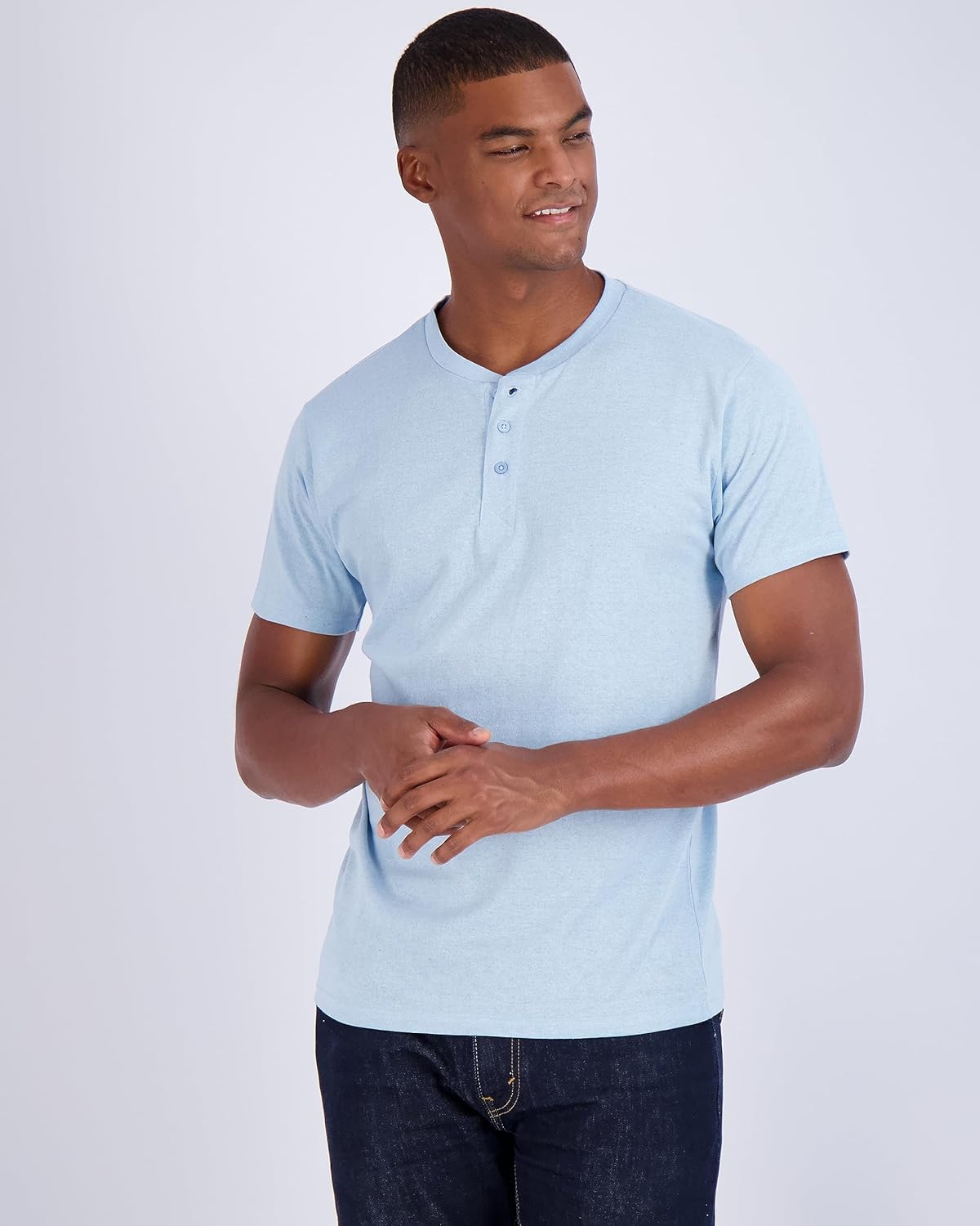 Real Essentials 3 Pack Mens Cotton Short ampamp Long Sleeve Henley TShirt Performance Activewear Available in Big ampamp TallShort Sleeve  Set 9
