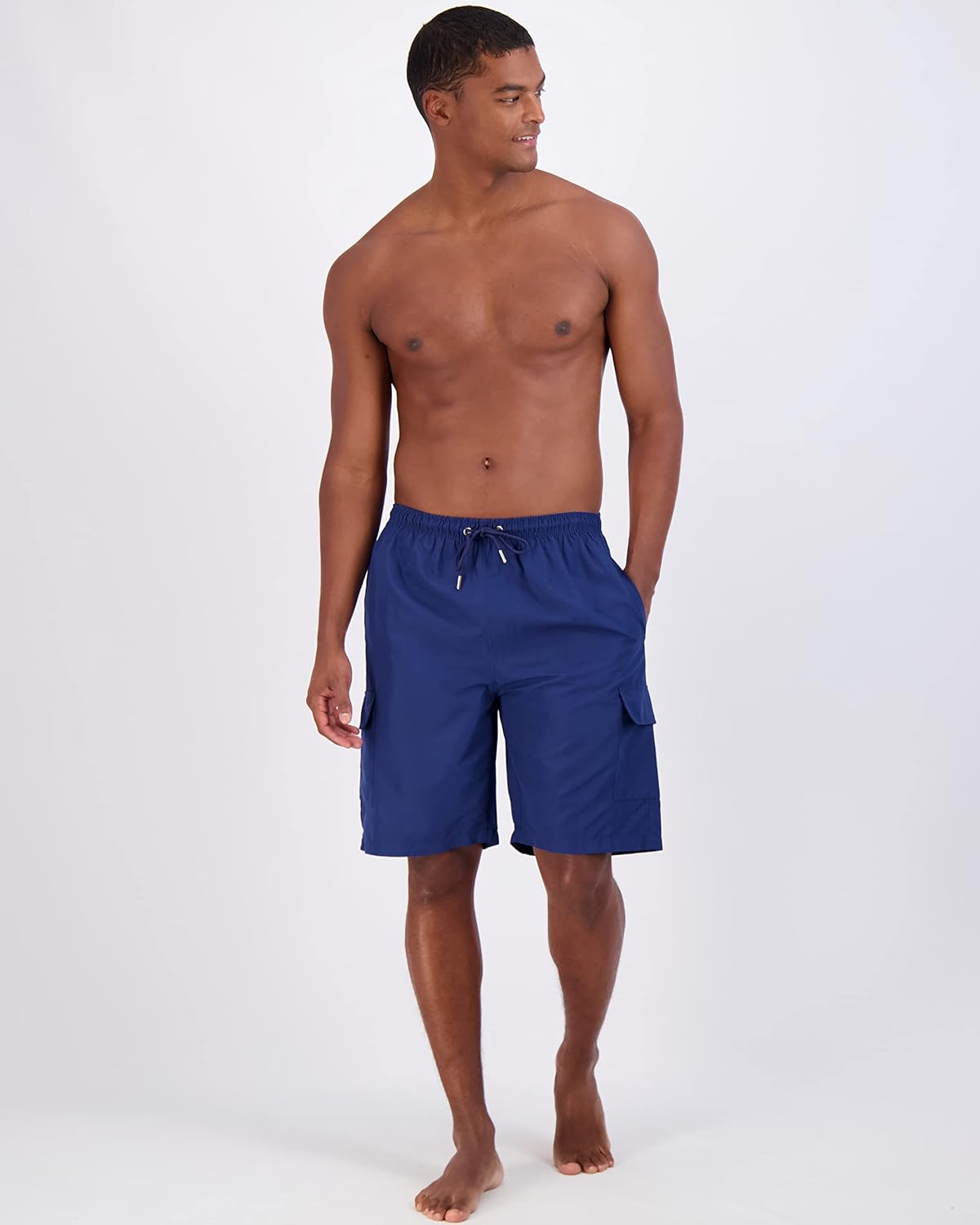 Real Essentials 3 Pack Mens Swim Trunks with Cargo Pockets ampamp Mesh Lining Available in Big ampamp TallSet 1