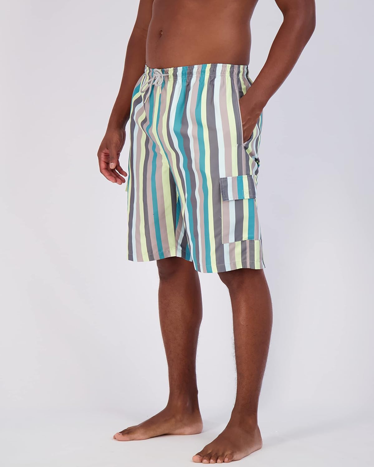 Real Essentials 3 Pack Mens Swim Trunks with Cargo Pockets ampamp Mesh Lining Available in Big ampamp TallSet 4