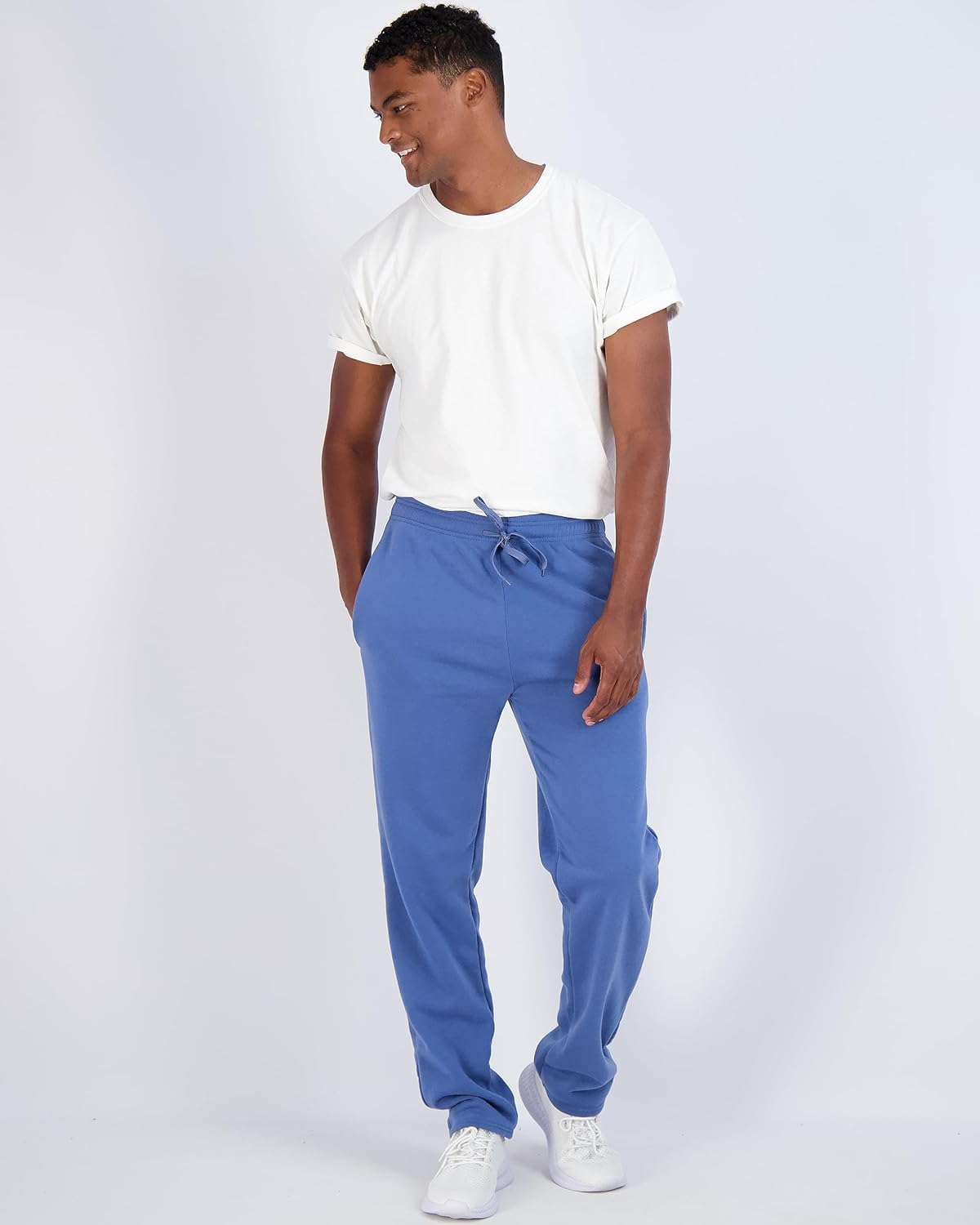 Real Essentials 3 Pack Mens Tech Fleece Athletic Casual Open Bottom Sweatpants with Pockets Available in Big ampamp TallSet 2
