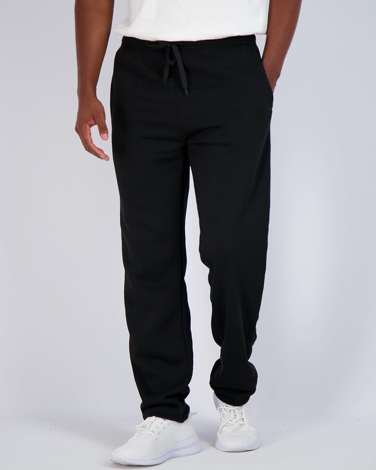 Real Essentials 3 Pack Mens Tech Fleece Athletic Casual Open Bottom Sweatpants with Pockets Available in Big ampamp TallSet 2
