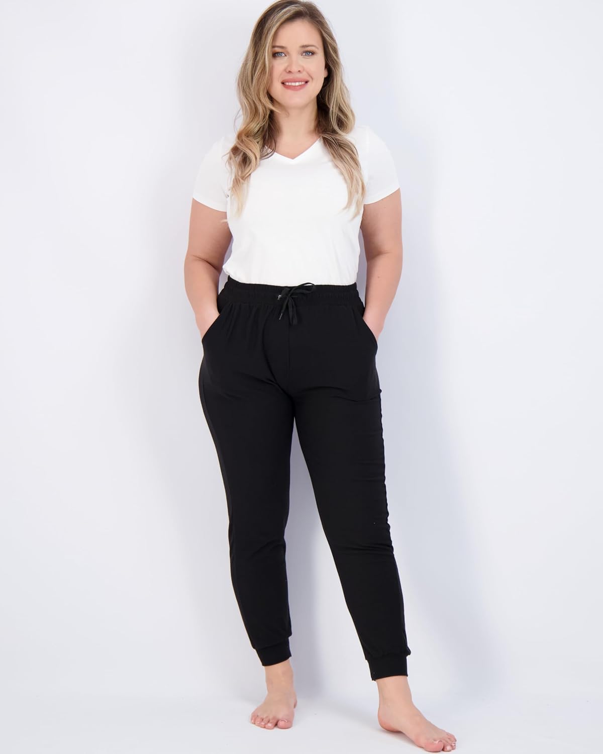 Real Essentials 3 Pack Womens UltraSoft Lounge Joggers Sweatpants Athletic Yoga Pants with Pockets Available in PlusSet 1