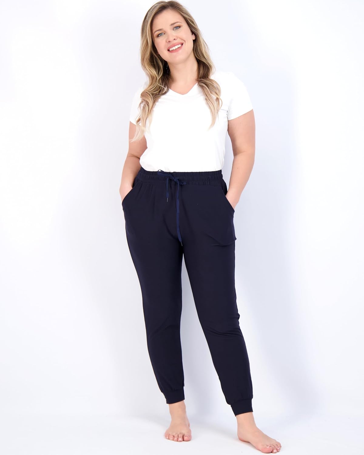 Real Essentials 3 Pack Womens UltraSoft Lounge Joggers Sweatpants Athletic Yoga Pants with Pockets Available in PlusSet 3