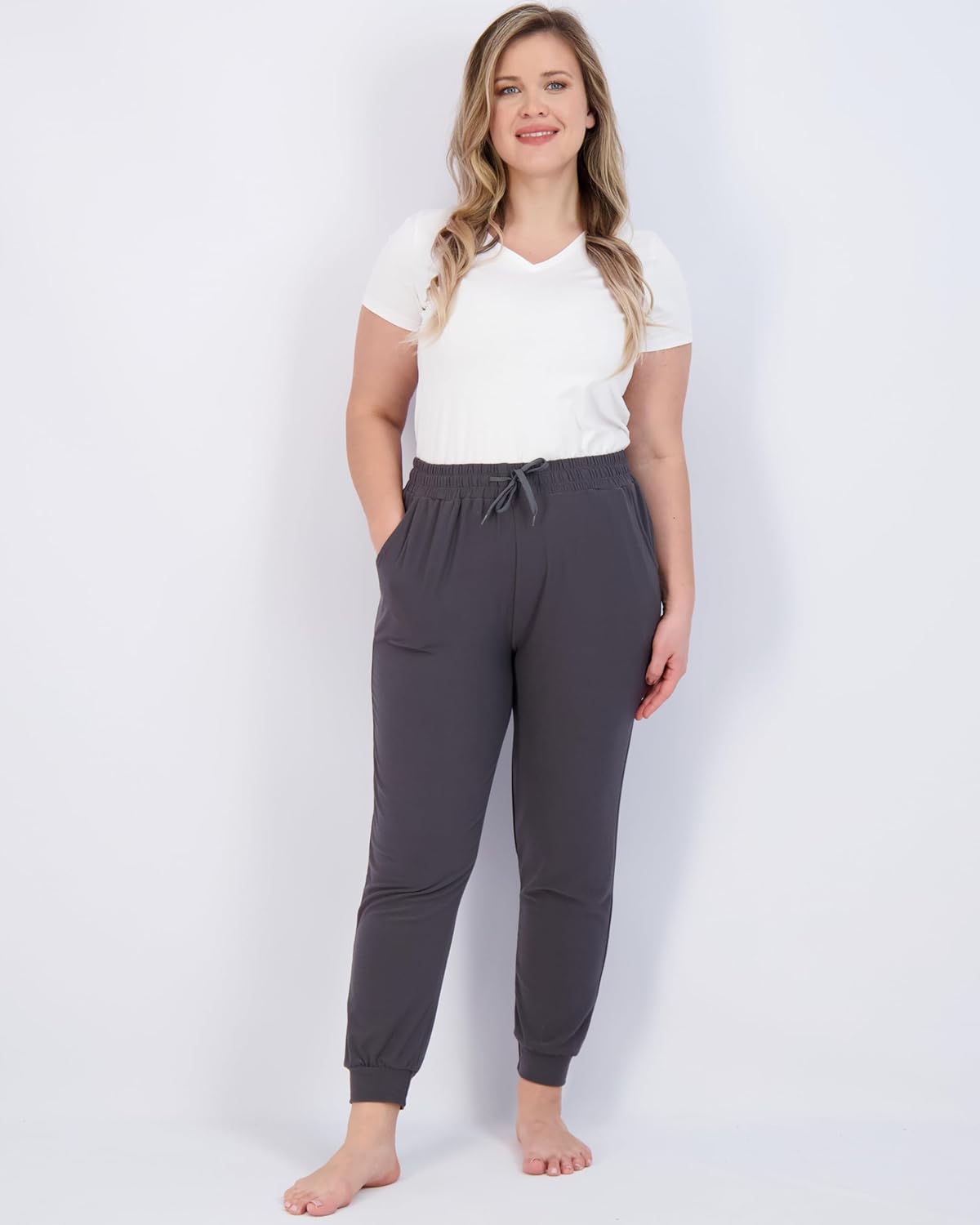 Real Essentials 3 Pack Womens UltraSoft Lounge Joggers Sweatpants Athletic Yoga Pants with Pockets Available in PlusSet 9