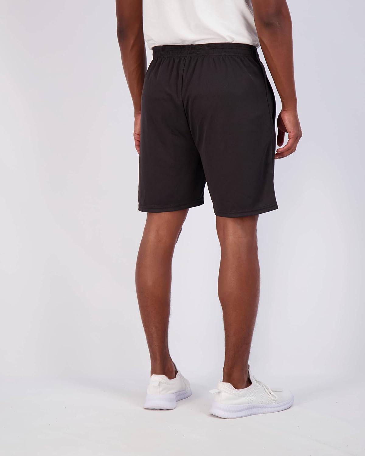 Real Essentials 4 Pack Mens 7quot Athletic Running Quick Dry Mesh Shorts with Zipper Pockets Available in Big ampamp TallSet 1