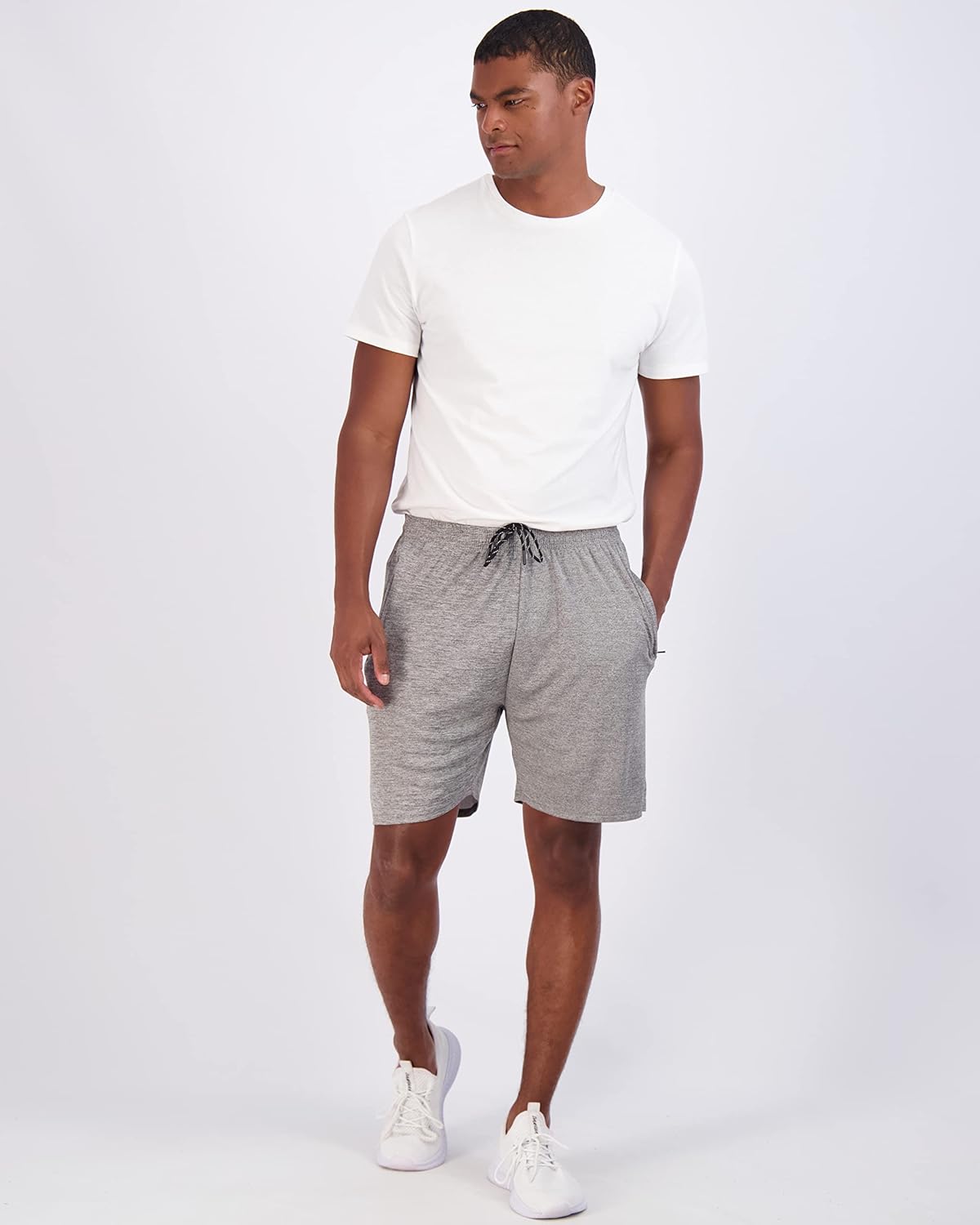 Real Essentials 4 Pack Mens 7quot Athletic Running Quick Dry Mesh Shorts with Zipper Pockets Available in Big ampamp TallSet 10