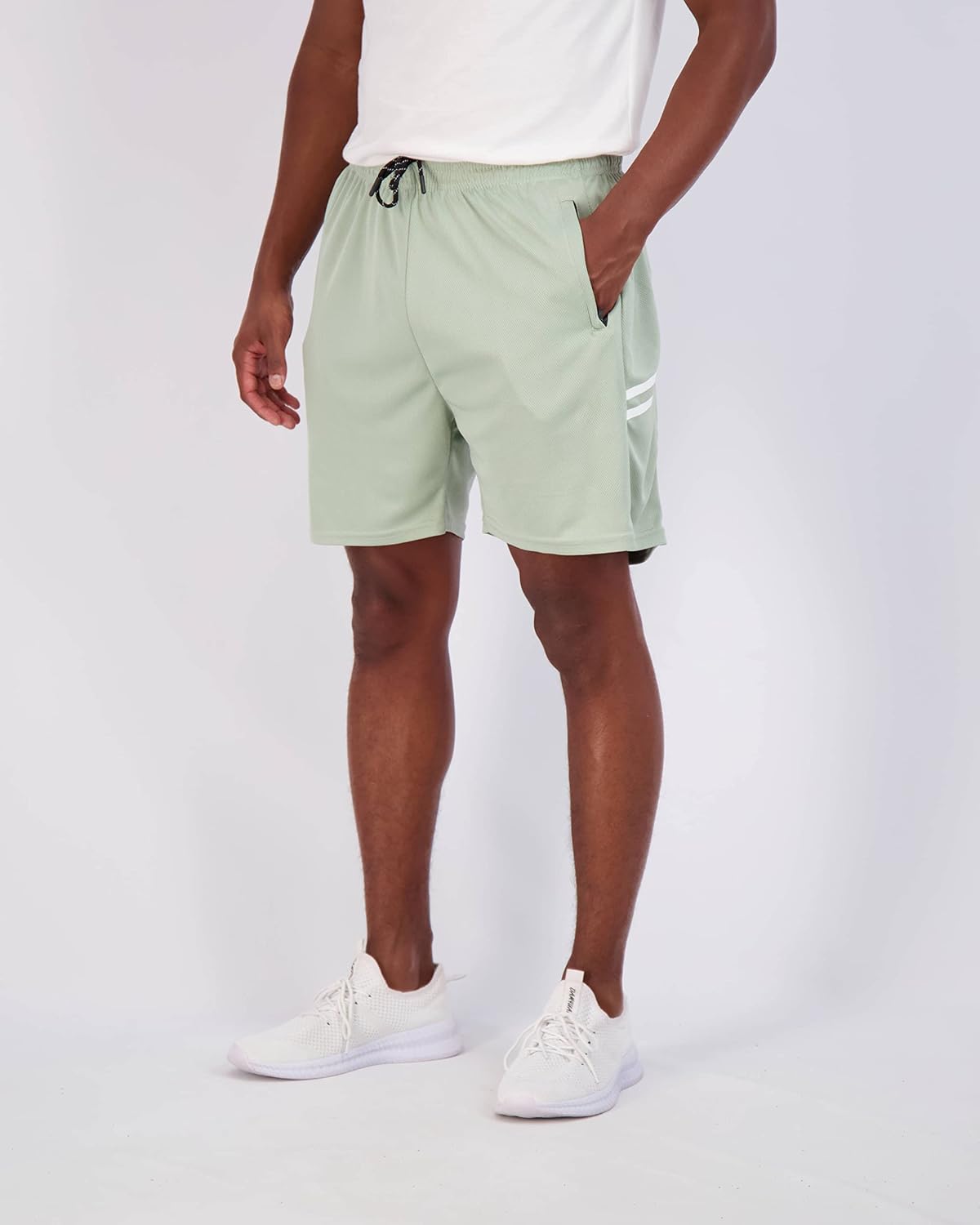 Real Essentials 4 Pack Mens 7quot Athletic Running Quick Dry Mesh Shorts with Zipper Pockets Available in Big ampamp TallSet 11