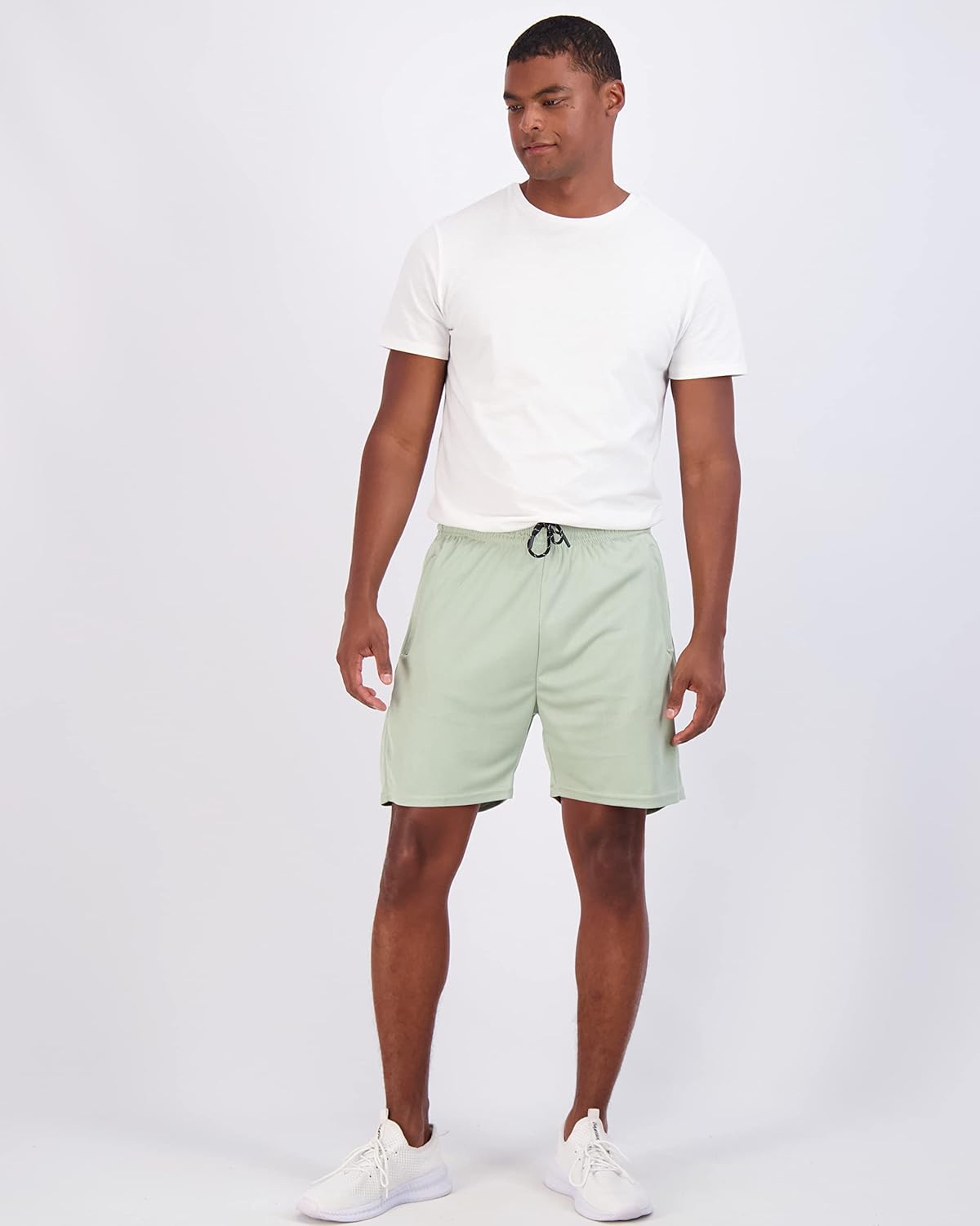 Real Essentials 4 Pack Mens 7quot Athletic Running Quick Dry Mesh Shorts with Zipper Pockets Available in Big ampamp TallSet 11