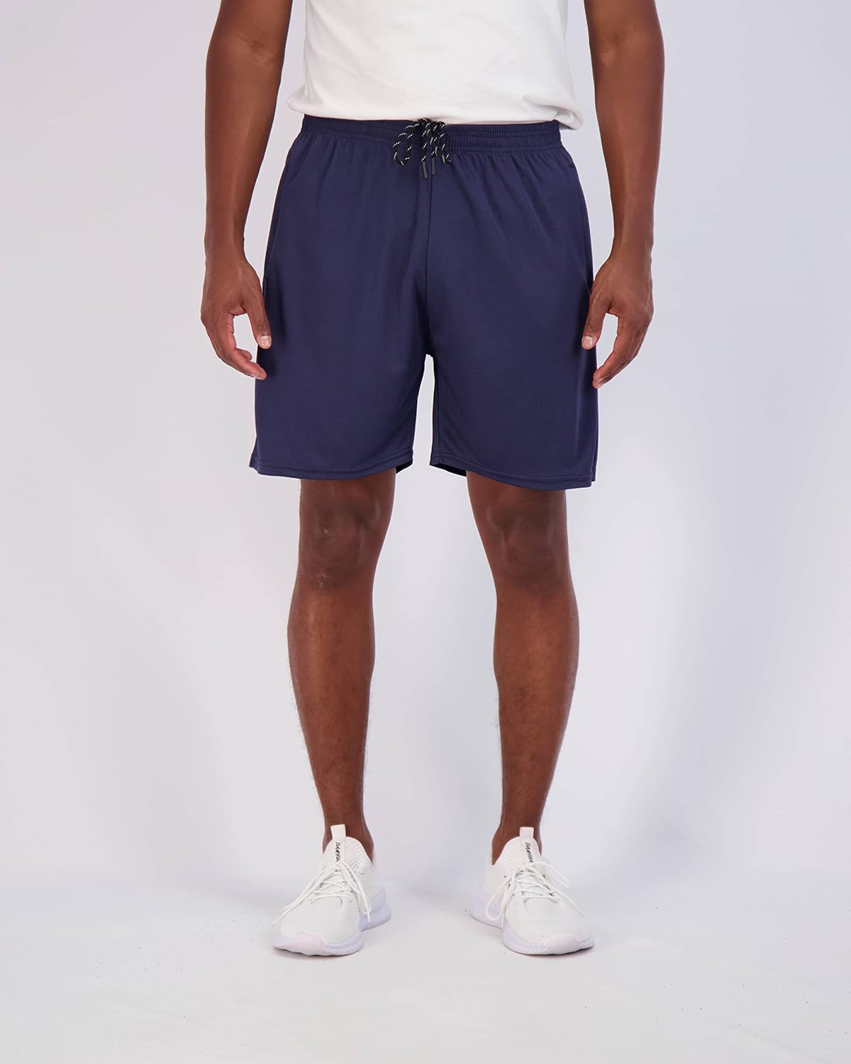 Real Essentials 4 Pack Mens 7quot Athletic Running Quick Dry Mesh Shorts with Zipper Pockets Available in Big ampamp TallSet 2