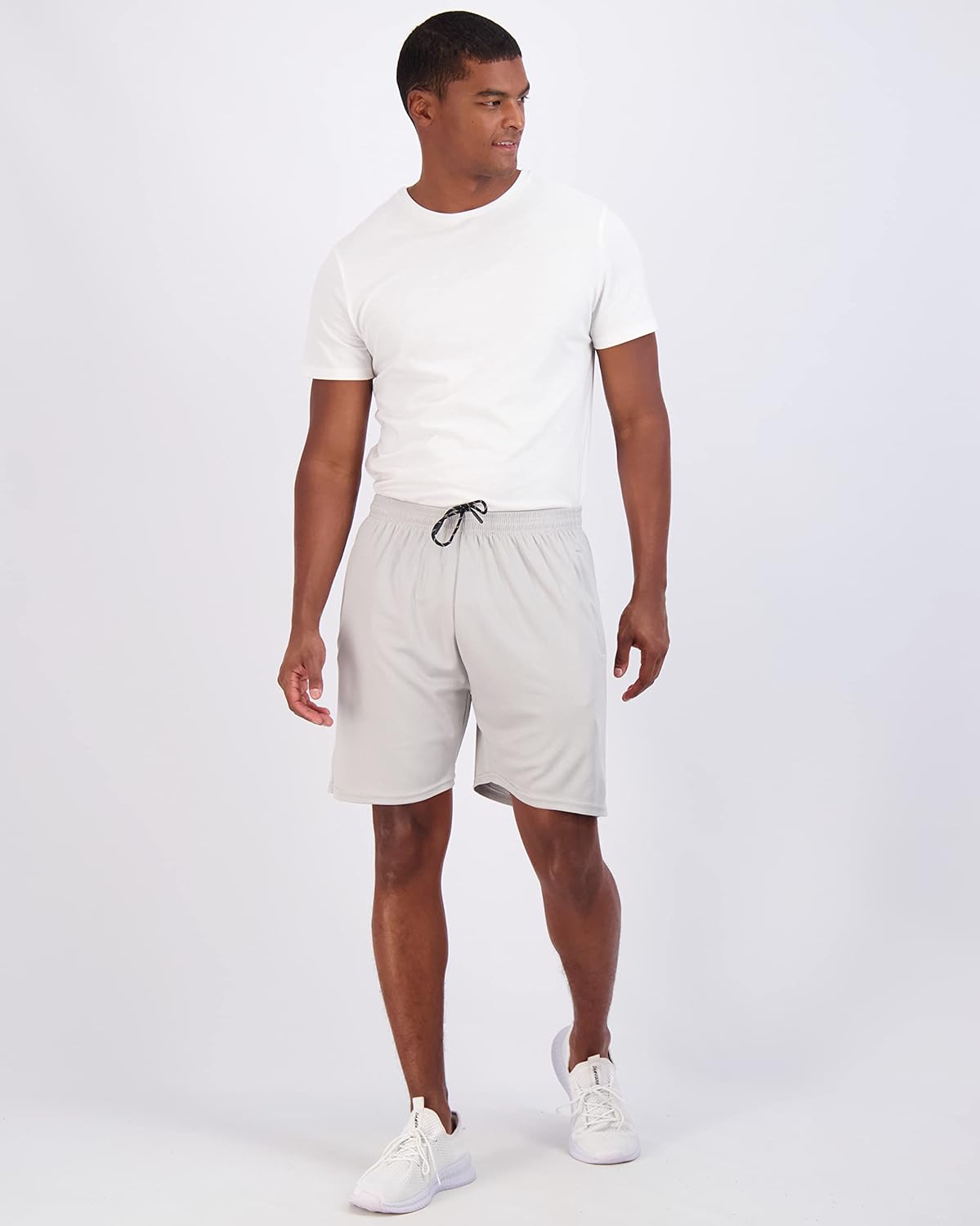 Real Essentials 4 Pack Mens 7quot Athletic Running Quick Dry Mesh Shorts with Zipper Pockets Available in Big ampamp TallSet 3