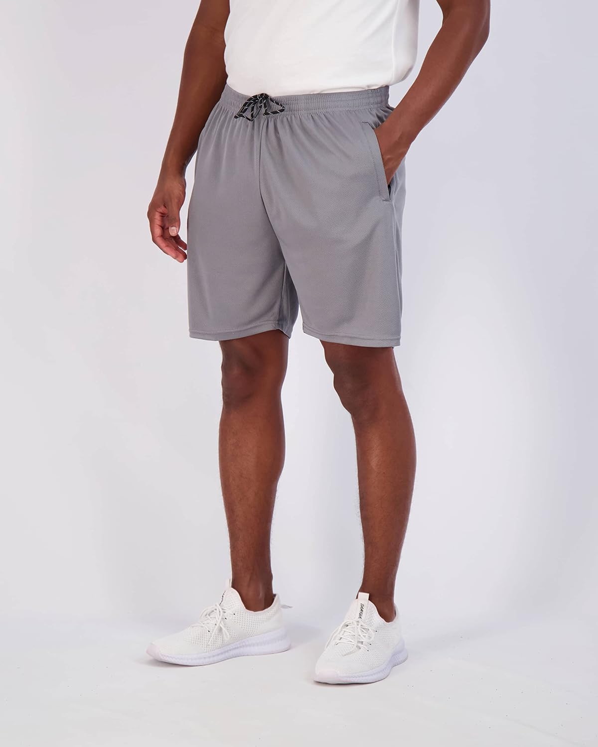 Real Essentials 4 Pack Mens 7quot Athletic Running Quick Dry Mesh Shorts with Zipper Pockets Available in Big ampamp TallSet 4