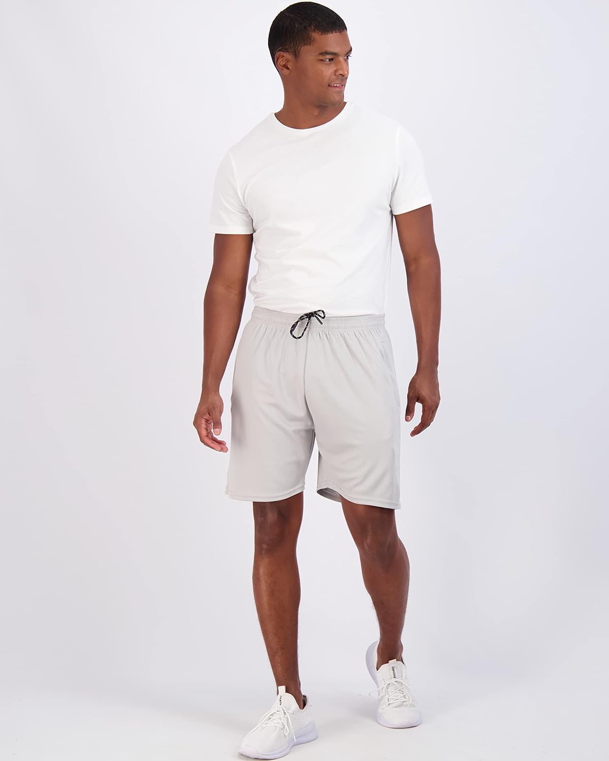 Real Essentials 4 Pack Mens 7quot Athletic Running Quick Dry Mesh Shorts with Zipper Pockets Available in Big ampamp TallSet 5