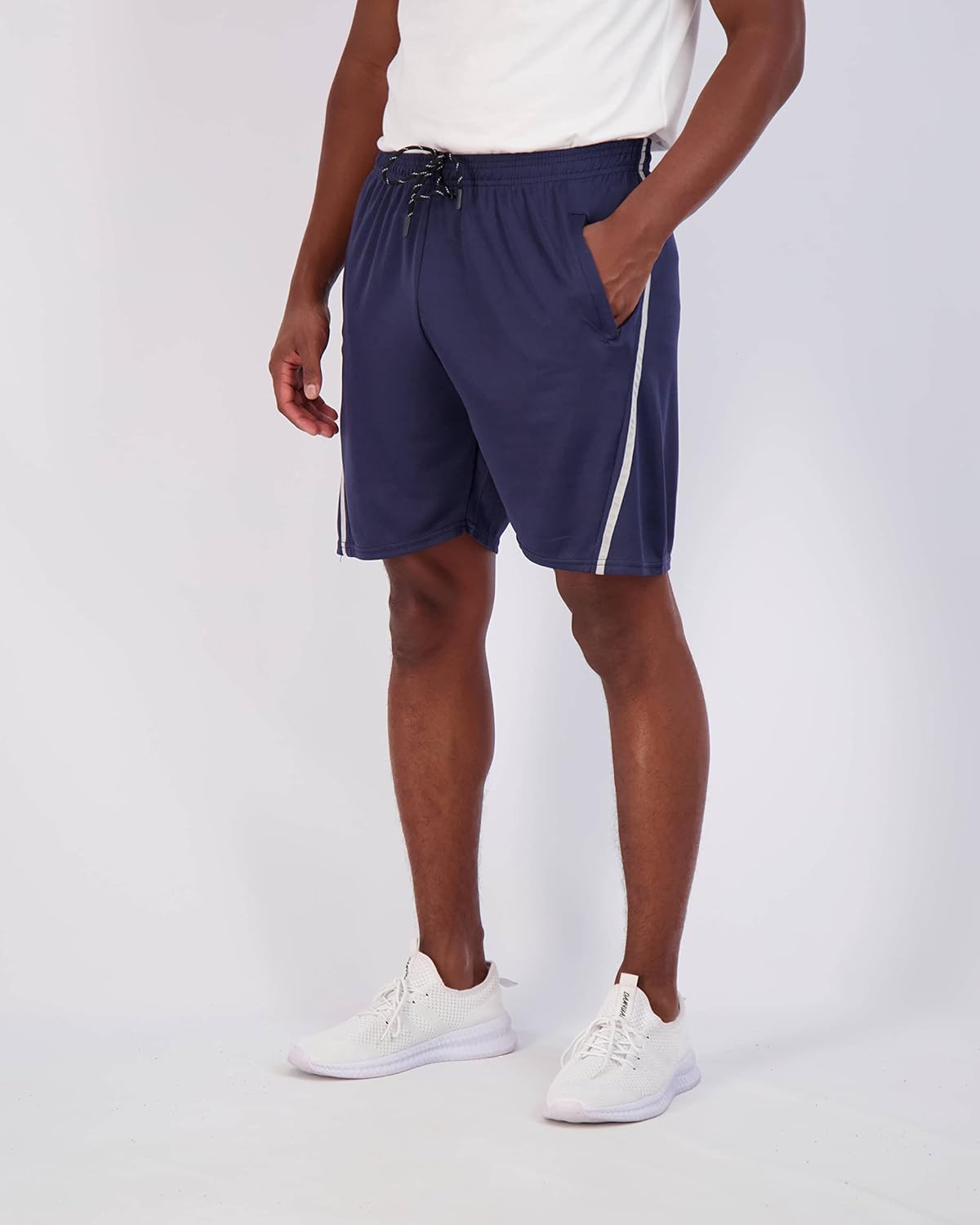 Real Essentials 4 Pack Mens 7quot Athletic Running Quick Dry Mesh Shorts with Zipper Pockets Available in Big ampamp TallSet 7