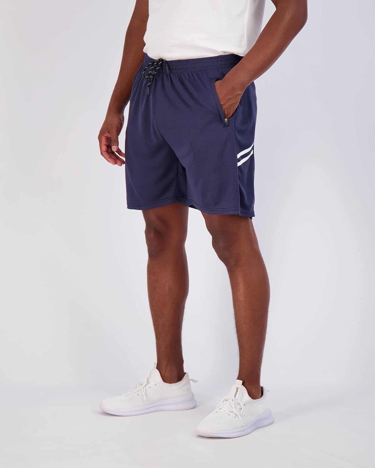 Real Essentials 4 Pack Mens 7quot Athletic Running Quick Dry Mesh Shorts with Zipper Pockets Available in Big ampamp TallSet 8