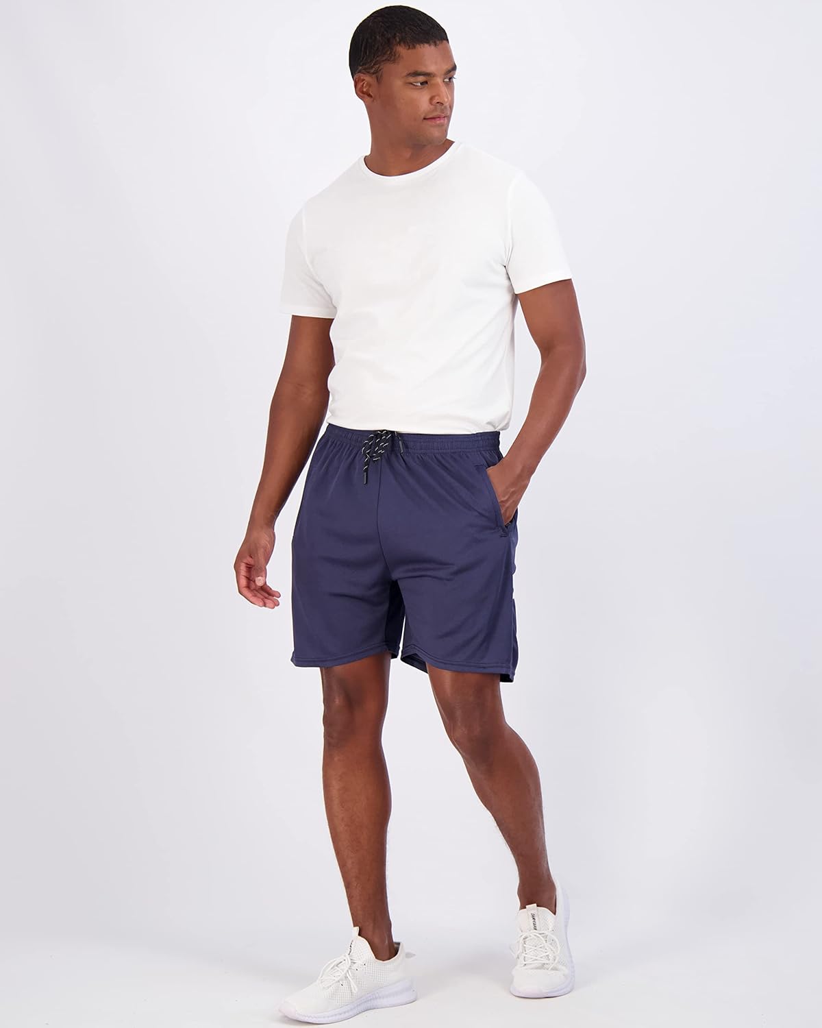 Real Essentials 4 Pack Mens 7quot Athletic Running Quick Dry Mesh Shorts with Zipper Pockets Available in Big ampamp TallSet 8