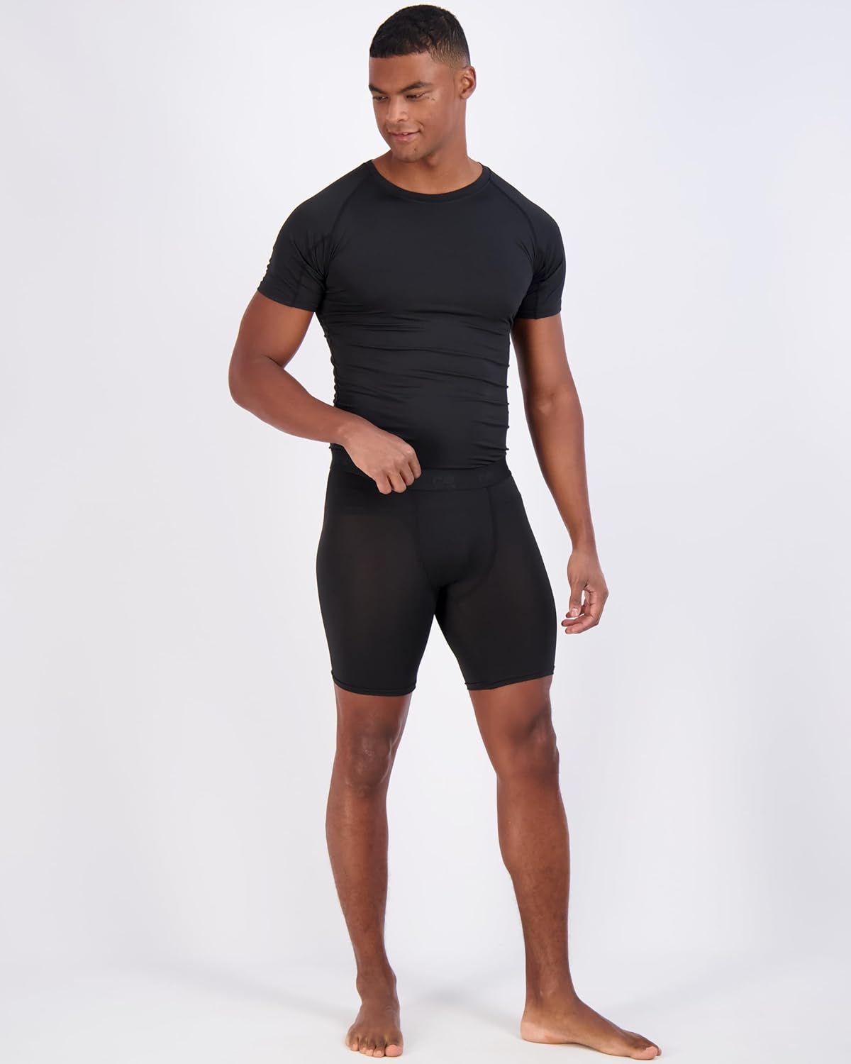 Real Essentials 5 Pack Mens Compression Shorts  Quick Dry Performance Active Underwear Available in Big ampamp TallSet K