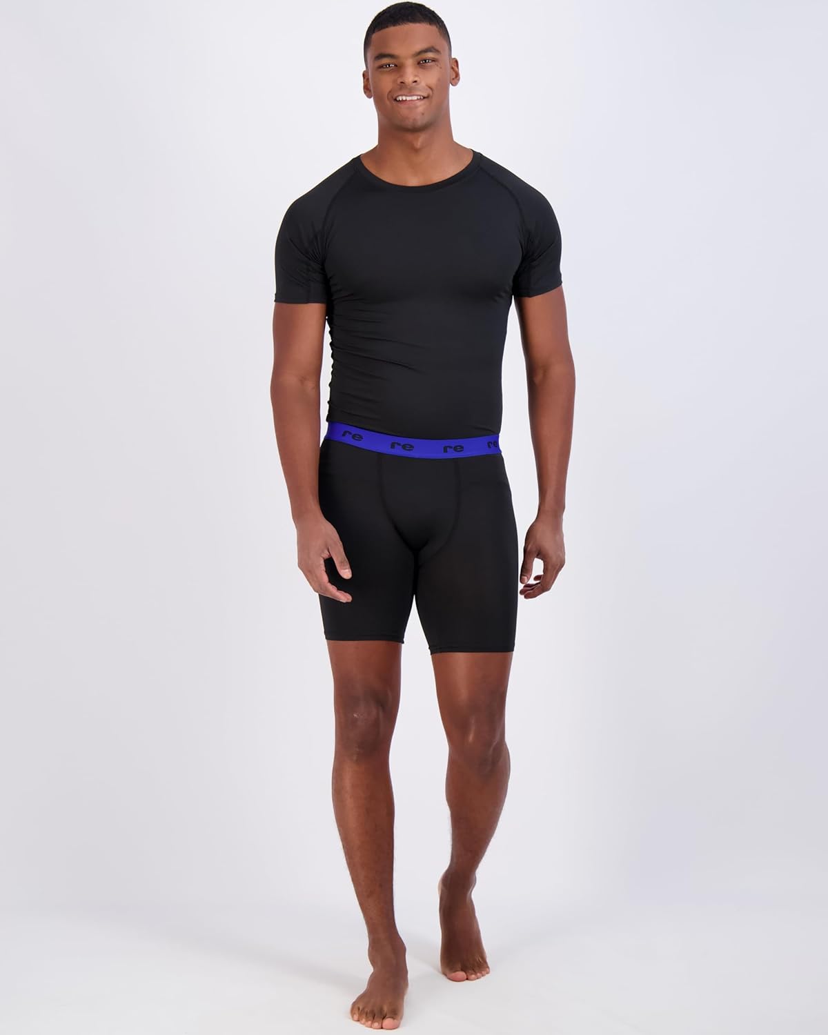 Real Essentials 5 Pack Mens Compression Shorts  Quick Dry Performance Active Underwear Available in Big ampamp TallSet L