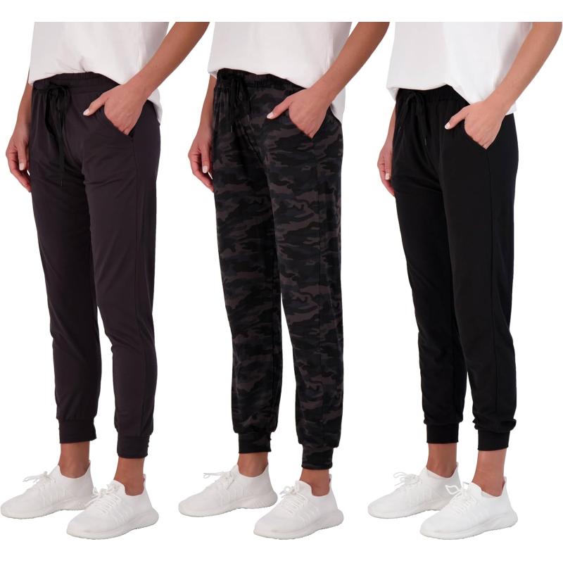 Real Essentials 3 Pack Womens UltraSoft Lounge Joggers Sweatpants Athletic Yoga Pants with Pockets Available in PlusSet 5