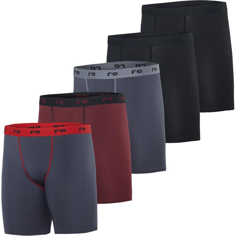 Real Essentials 5 Pack Mens Compression Shorts  Quick Dry Performance Active Underwear Available in Big ampamp TallSet C