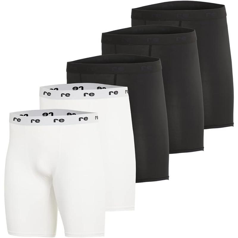 Real Essentials 5 Pack Mens Compression Shorts  Quick Dry Performance Active Underwear Available in Big ampamp TallSet K