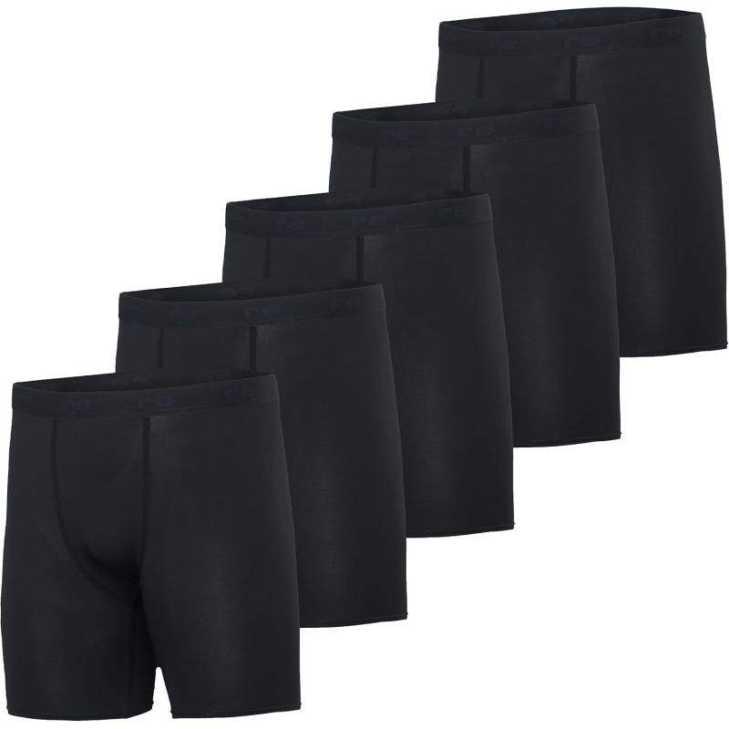 Real Essentials 5 Pack Mens Compression Shorts  Quick Dry Performance Active Underwear Available in Big ampamp TallSet a