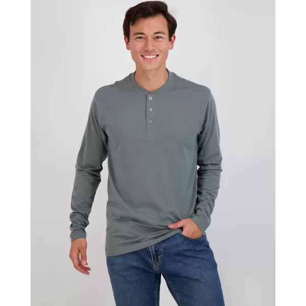 Real Essentials 3 Pack Mens Cotton Short ampamp Long Sleeve Henley TShirt Performance Activewear Available in Big ampamp TallLong Sleeve  Set 1