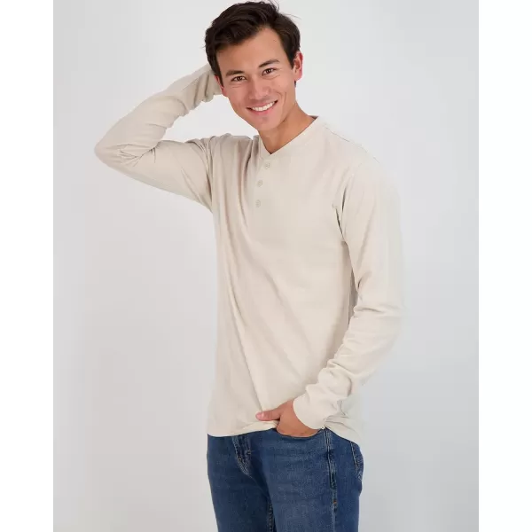 Real Essentials 3 Pack Mens Cotton Short ampamp Long Sleeve Henley TShirt Performance Activewear Available in Big ampamp TallLong Sleeve  Set 3