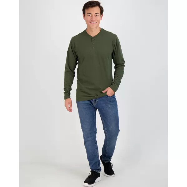 Real Essentials 3 Pack Mens Cotton Short ampamp Long Sleeve Henley TShirt Performance Activewear Available in Big ampamp TallLong Sleeve  Set 3