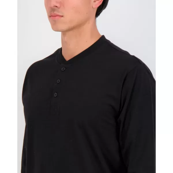 Real Essentials 3 Pack Mens Cotton Short ampamp Long Sleeve Henley TShirt Performance Activewear Available in Big ampamp TallLong Sleeve  Set 4
