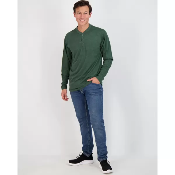 Real Essentials 3 Pack Mens Cotton Short ampamp Long Sleeve Henley TShirt Performance Activewear Available in Big ampamp TallLong Sleeve  Set 4