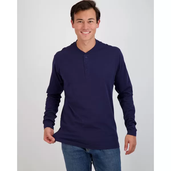 Real Essentials 3 Pack Mens Cotton Short ampamp Long Sleeve Henley TShirt Performance Activewear Available in Big ampamp TallLong Sleeve  Set 4