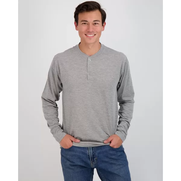 Real Essentials 3 Pack Mens Cotton Short ampamp Long Sleeve Henley TShirt Performance Activewear Available in Big ampamp TallLong Sleeve  Set 5