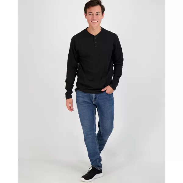 Real Essentials 3 Pack Mens Cotton Short ampamp Long Sleeve Henley TShirt Performance Activewear Available in Big ampamp TallLong Sleeve  Set 5