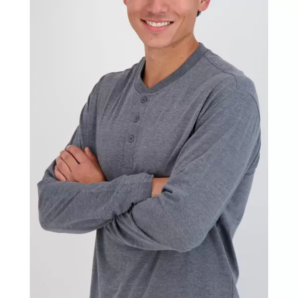 Real Essentials 3 Pack Mens Cotton Short ampamp Long Sleeve Henley TShirt Performance Activewear Available in Big ampamp TallLong Sleeve  Set 5