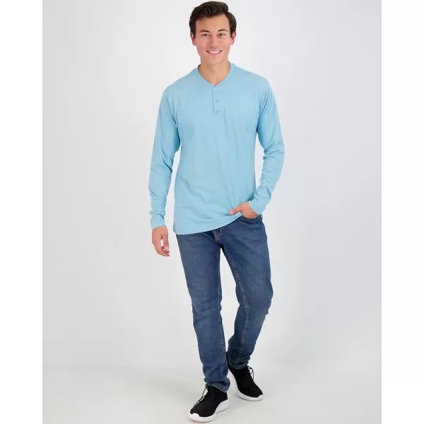 Real Essentials 3 Pack Mens Cotton Short ampamp Long Sleeve Henley TShirt Performance Activewear Available in Big ampamp TallLong Sleeve  Set 6