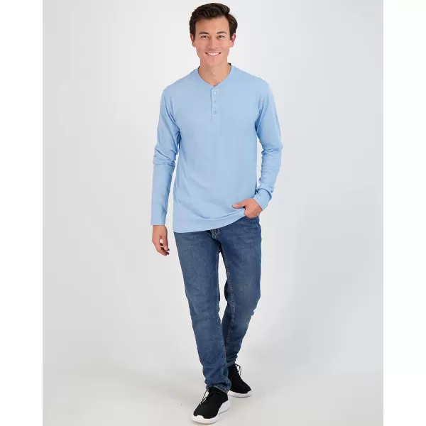 Real Essentials 3 Pack Mens Cotton Short ampamp Long Sleeve Henley TShirt Performance Activewear Available in Big ampamp TallLong Sleeve  Set 7