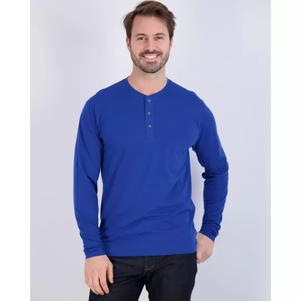 Real Essentials 3 Pack Mens Cotton Short ampamp Long Sleeve Henley TShirt Performance Activewear Available in Big ampamp TallLong Sleeve  Set 9