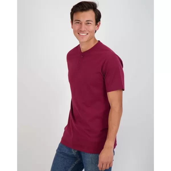 Real Essentials 3 Pack Mens Cotton Short ampamp Long Sleeve Henley TShirt Performance Activewear Available in Big ampamp TallShort Sleeve  Set 1