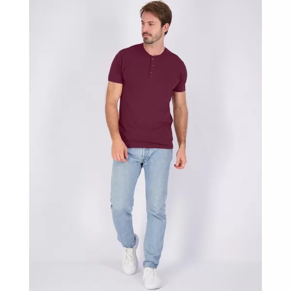 Real Essentials 3 Pack Mens Cotton Short ampamp Long Sleeve Henley TShirt Performance Activewear Available in Big ampamp TallShort Sleeve  Set 10