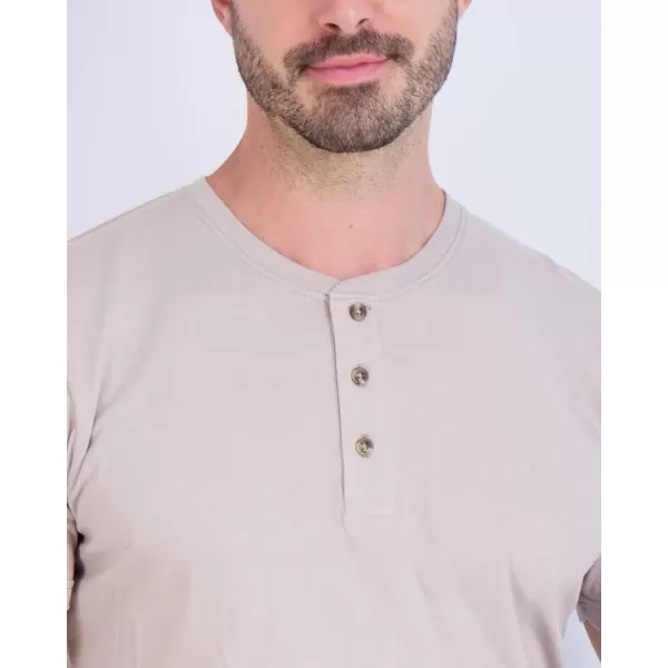 Real Essentials 3 Pack Mens Cotton Short ampamp Long Sleeve Henley TShirt Performance Activewear Available in Big ampamp TallShort Sleeve  Set 10
