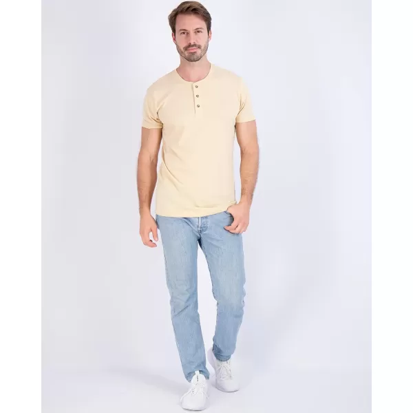 Real Essentials 3 Pack Mens Cotton Short ampamp Long Sleeve Henley TShirt Performance Activewear Available in Big ampamp TallShort Sleeve  Set 12