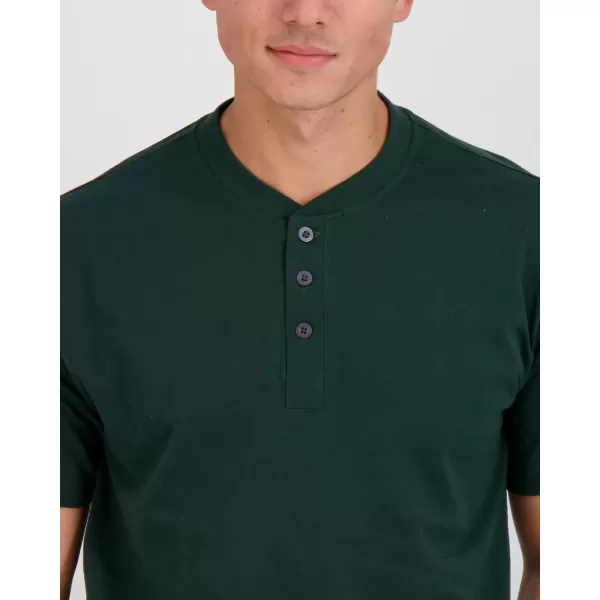 Real Essentials 3 Pack Mens Cotton Short ampamp Long Sleeve Henley TShirt Performance Activewear Available in Big ampamp TallShort Sleeve  Set 12