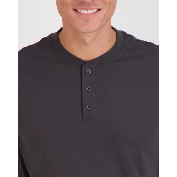 Real Essentials 3 Pack Mens Cotton Short ampamp Long Sleeve Henley TShirt Performance Activewear Available in Big ampamp TallShort Sleeve  Set 2