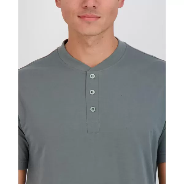 Real Essentials 3 Pack Mens Cotton Short ampamp Long Sleeve Henley TShirt Performance Activewear Available in Big ampamp TallShort Sleeve  Set 5