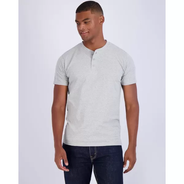 Real Essentials 3 Pack Mens Cotton Short ampamp Long Sleeve Henley TShirt Performance Activewear Available in Big ampamp TallShort Sleeve  Set 7