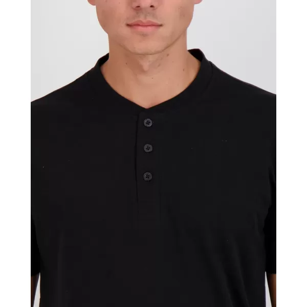 Real Essentials 3 Pack Mens Cotton Short ampamp Long Sleeve Henley TShirt Performance Activewear Available in Big ampamp TallShort Sleeve  Set 7