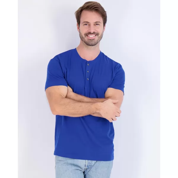 Real Essentials 3 Pack Mens Cotton Short ampamp Long Sleeve Henley TShirt Performance Activewear Available in Big ampamp TallShort Sleeve  Set 8