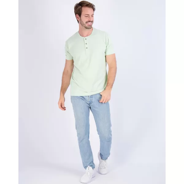 Real Essentials 3 Pack Mens Cotton Short ampamp Long Sleeve Henley TShirt Performance Activewear Available in Big ampamp TallShort Sleeve  Set 8