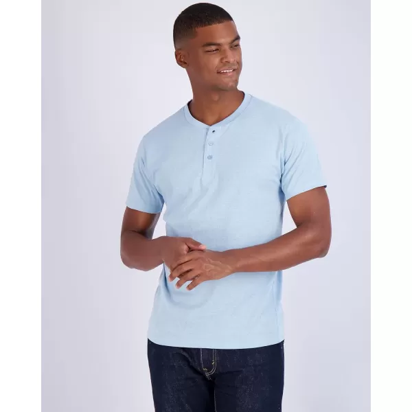 Real Essentials 3 Pack Mens Cotton Short ampamp Long Sleeve Henley TShirt Performance Activewear Available in Big ampamp TallShort Sleeve  Set 9