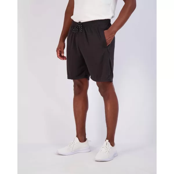 Real Essentials 4 Pack Mens 7quot Athletic Running Quick Dry Mesh Shorts with Zipper Pockets Available in Big ampamp TallSet 1